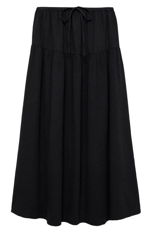 Mango Drawstring Cotton Maxi Skirt