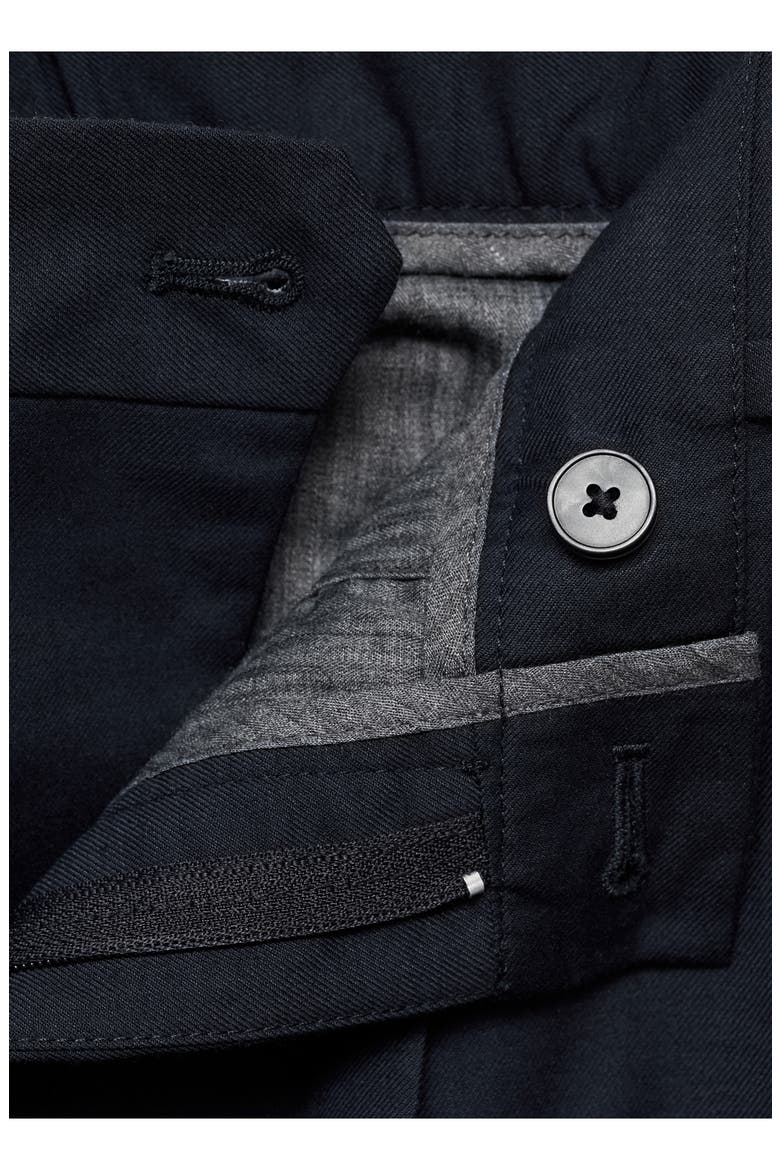 Pleated Slim Fit Dress Pants, Alternate, color, DARK NAVY