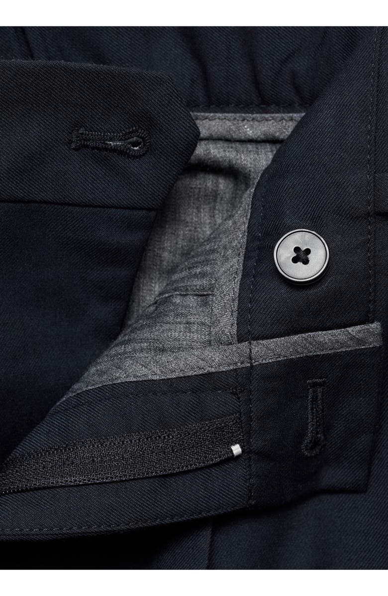 MANGO Pleated Slim Fit Dress Pants, Alternate, color, Dark Navy