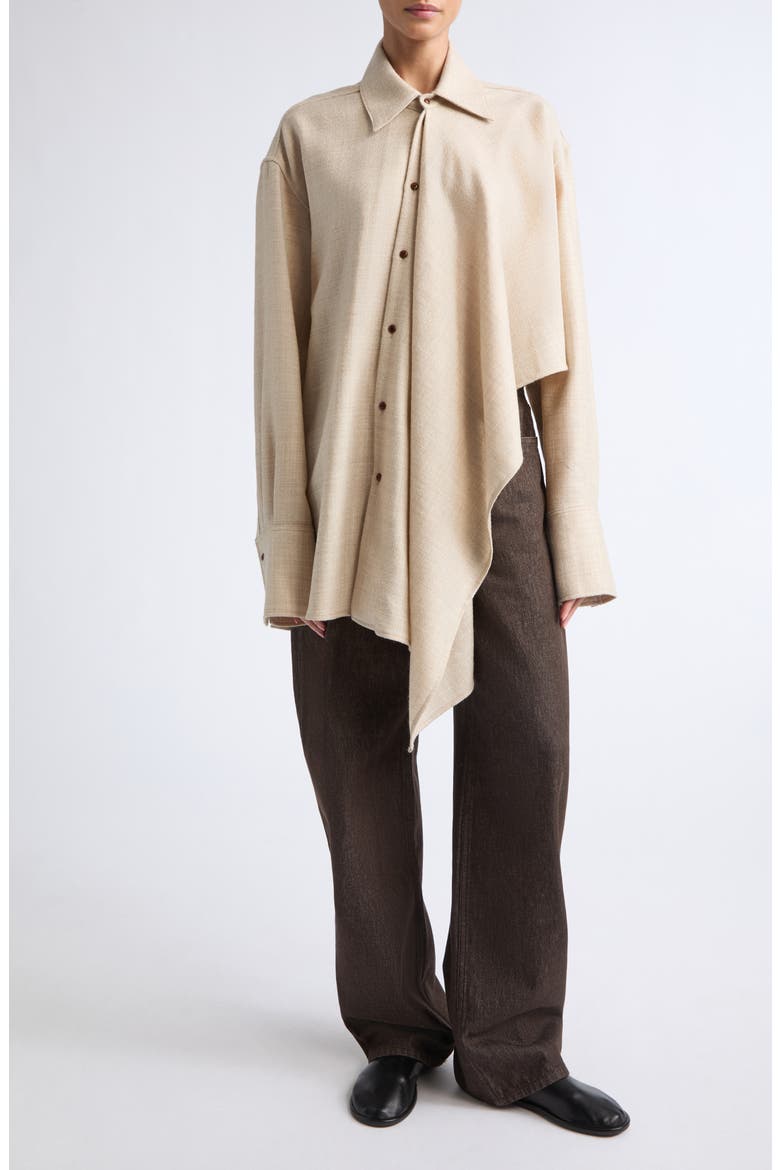 Tess Wool Asymmetric Shirt, Alternate, color, RYE