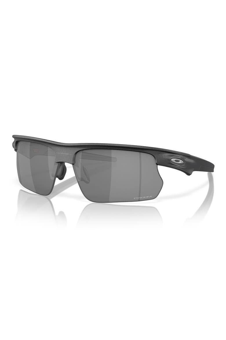 Bisphaera 68mm Prizm™ Gradient Oversize Polarized Rectangular Sunglasses, Alternate, color, BLACK GREY