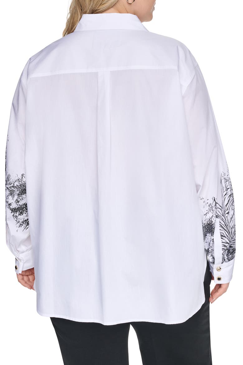 Paris Scene Cotton Button Down Shirt, Alternate, color, WHITE