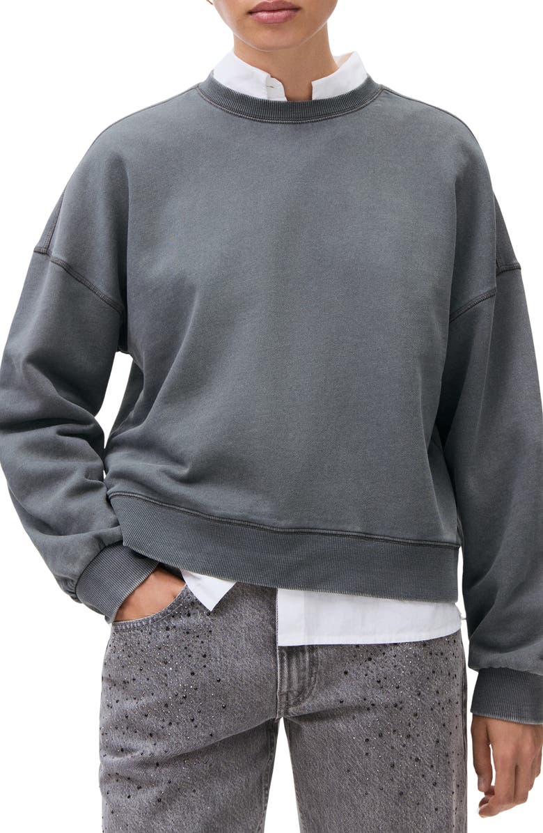 MANGO TEEN Cotton Sweatshirt, Main, color, Charcoal