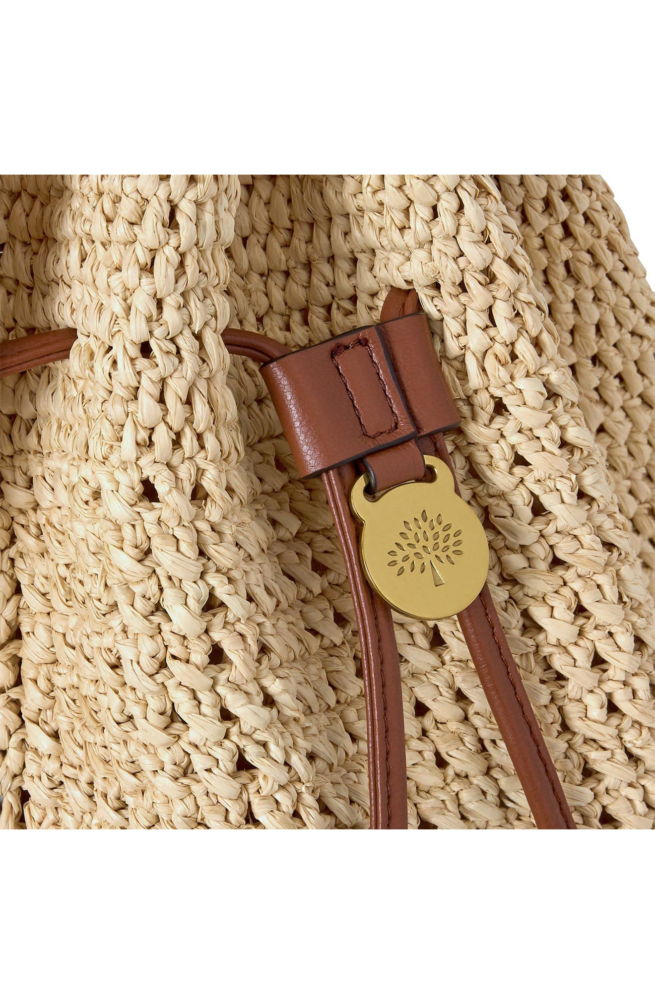 Crochet Raffia Bucket Bag, Alternate, color, NATURAL