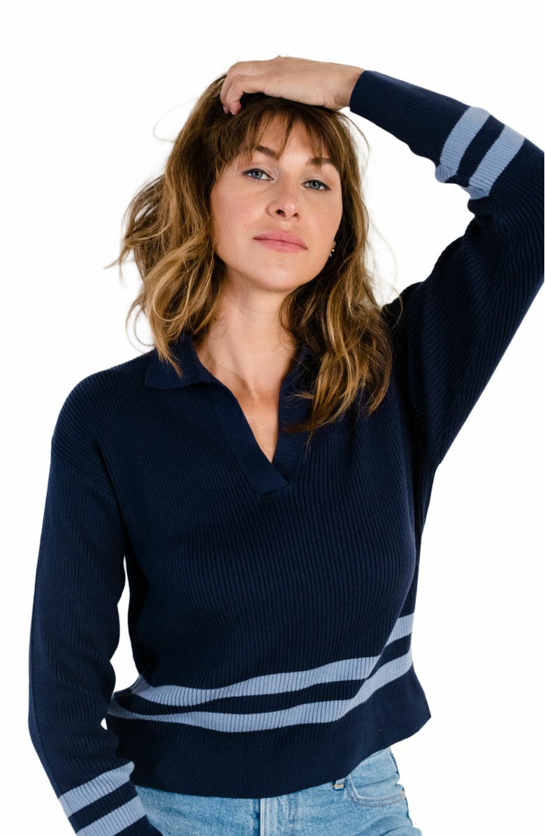 ABLE Jenna Polo Sweater, Main, color, 