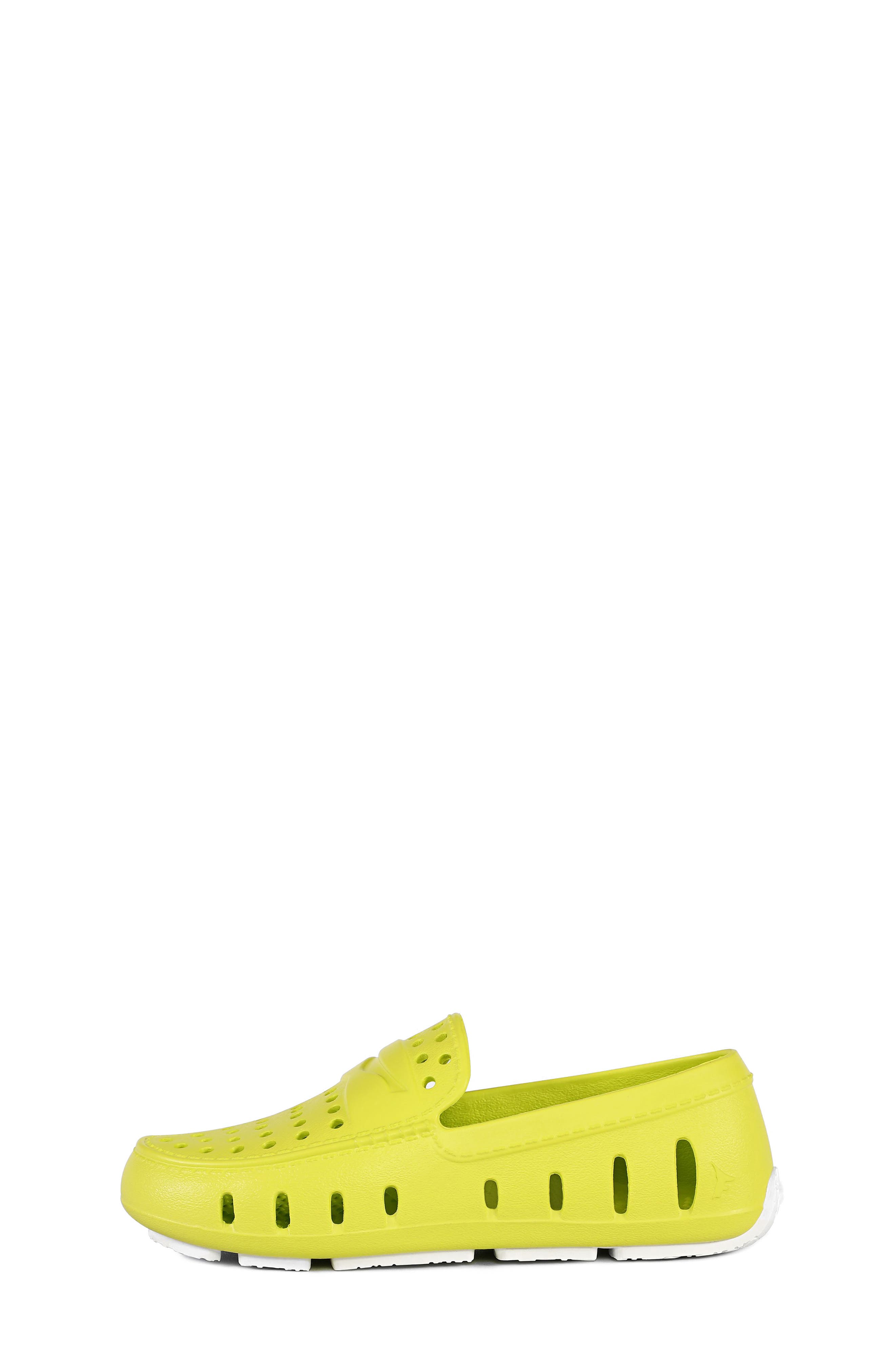 FLOAFERS Kids' Prodigy Waterproof Driver Loafer, Alternate, color, Lime/Bright White