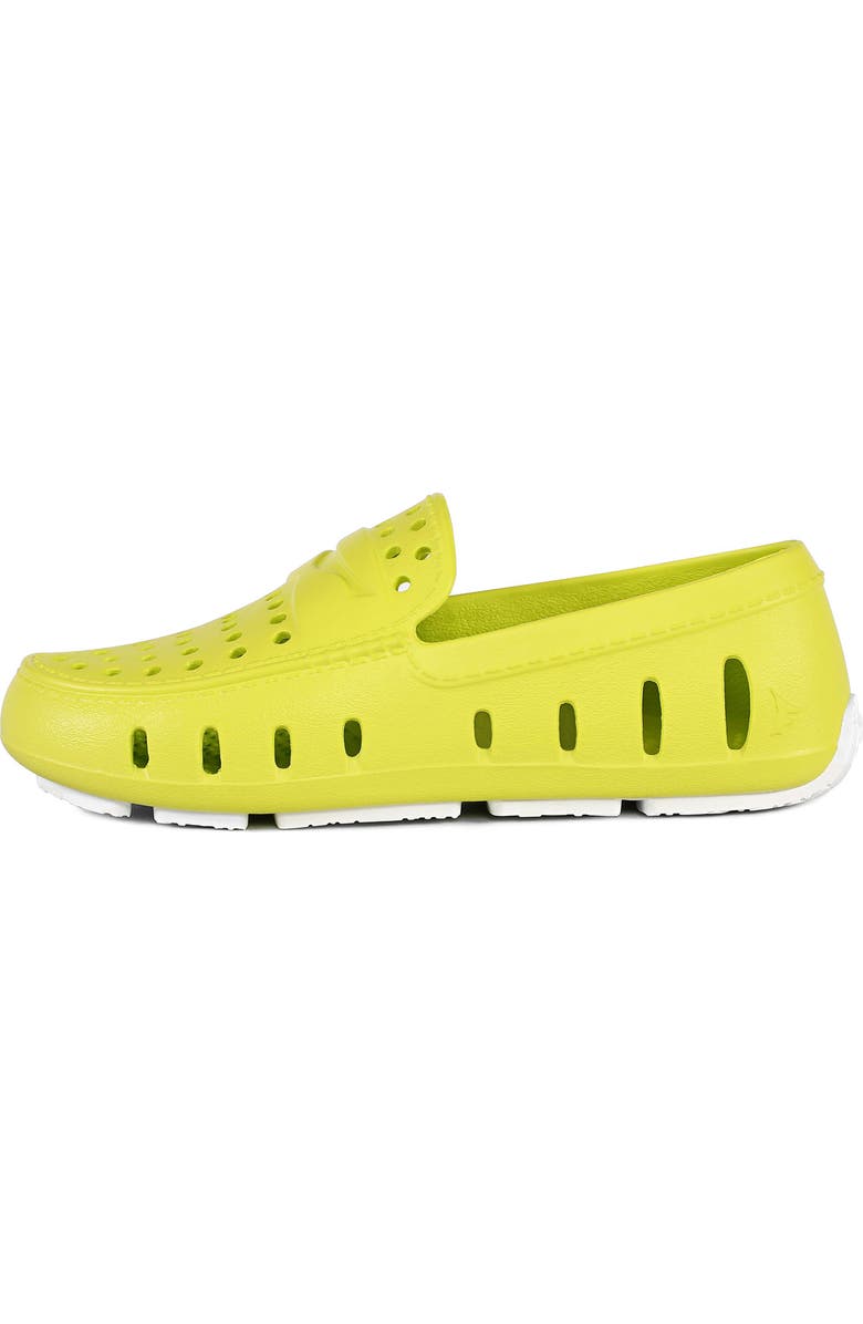 FLOAFERS Kids' Prodigy Waterproof Driver Loafer, Alternate, color, Lime/Bright White