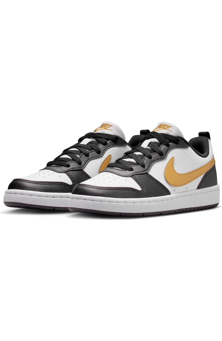 Nike Kids' Court Borough Low Top Sneaker, Main, color, Black/ Metallic Gold/ Black