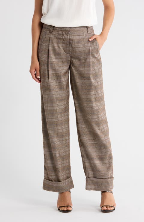 Plaid Cuffed Pants