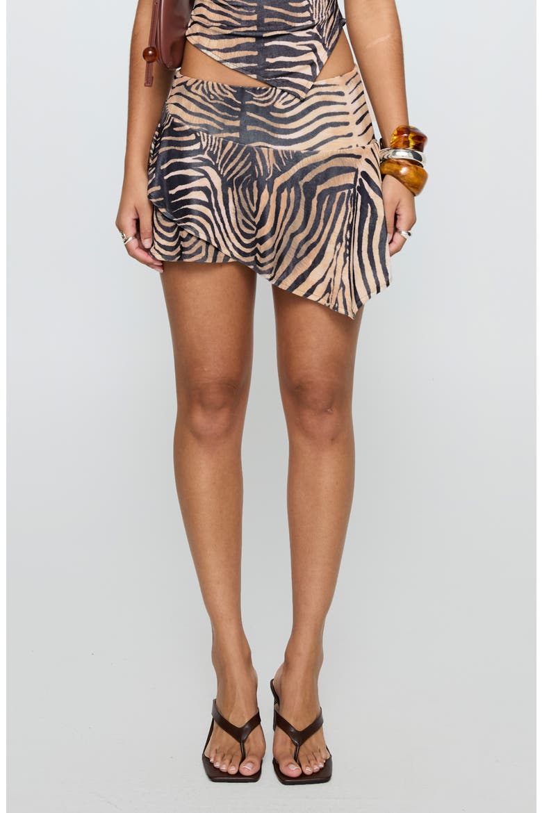 Where Were You Tiger Print Miniskirt, Main, color, TIGER