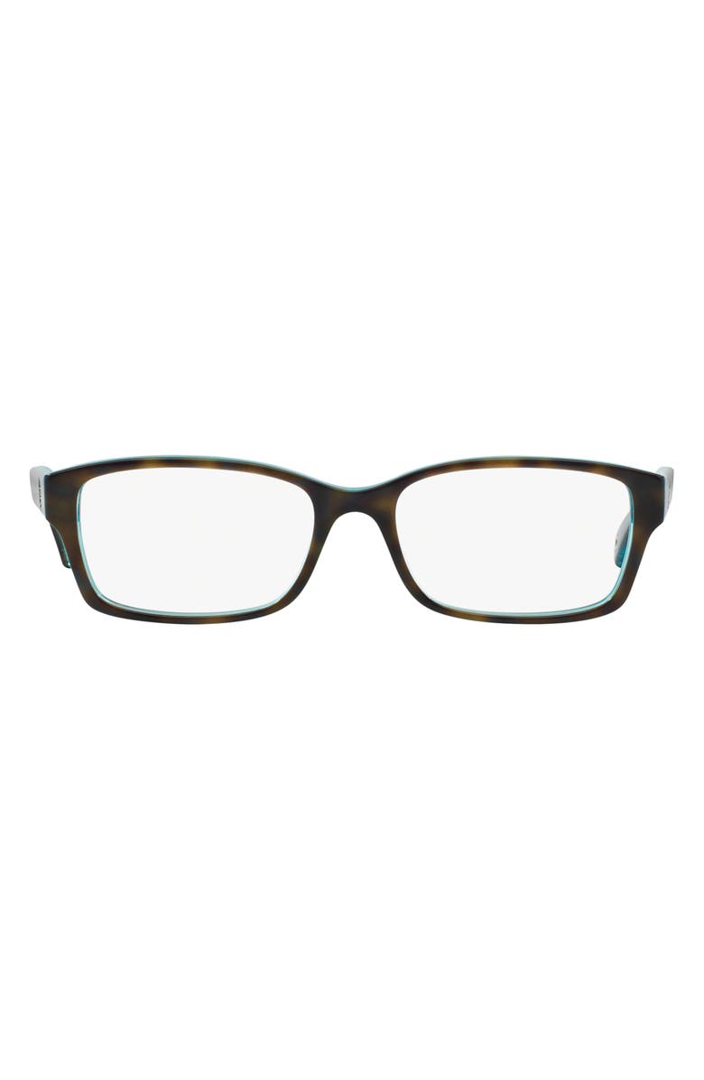 COACH Brooklyn 52mm Rectangular Optical Glasses, Main, color, Dark Tortoise