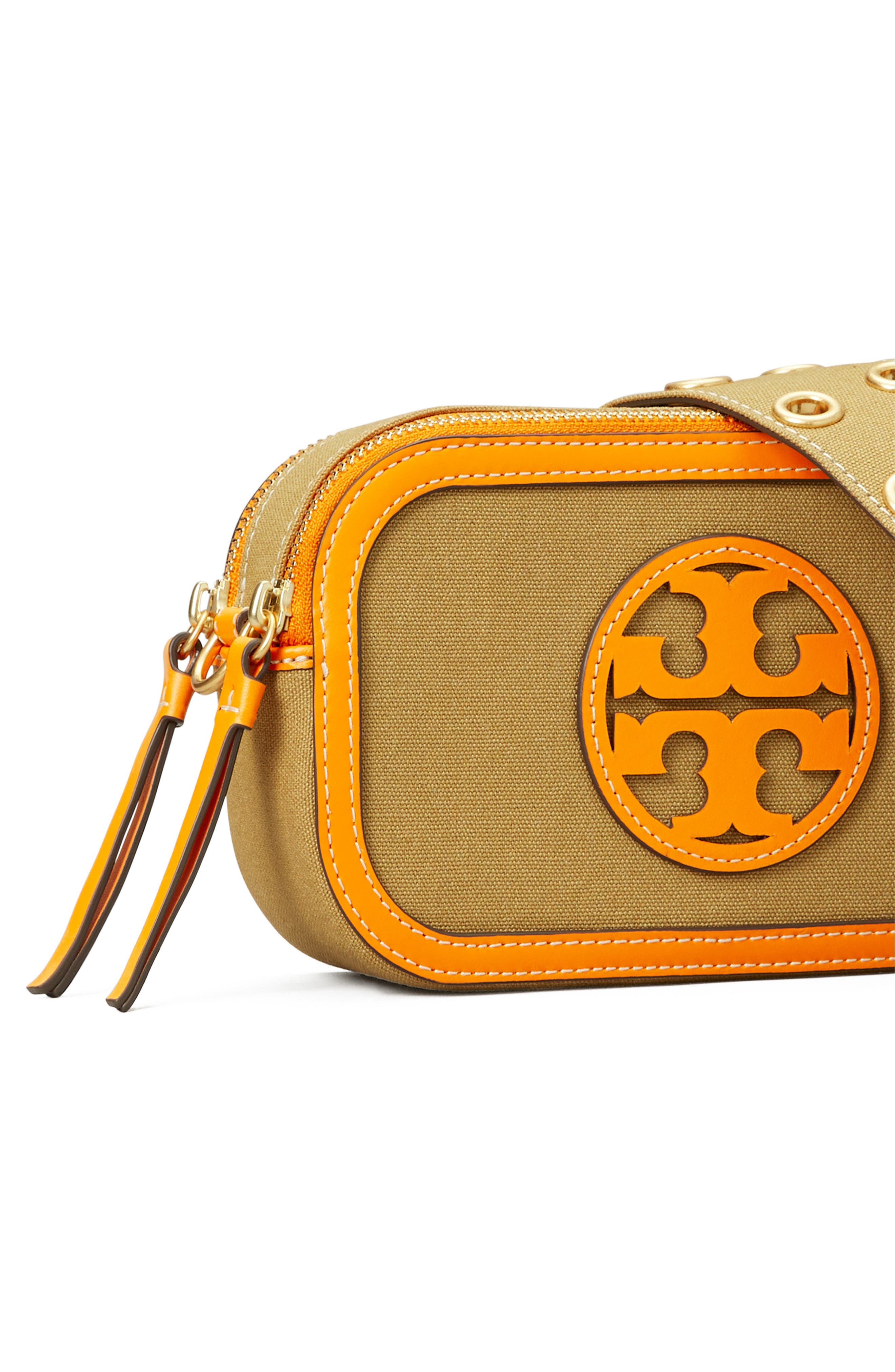 Tory Burch Mini Miller Cotton Canvas Crossbody Bag, Alternate, color, 