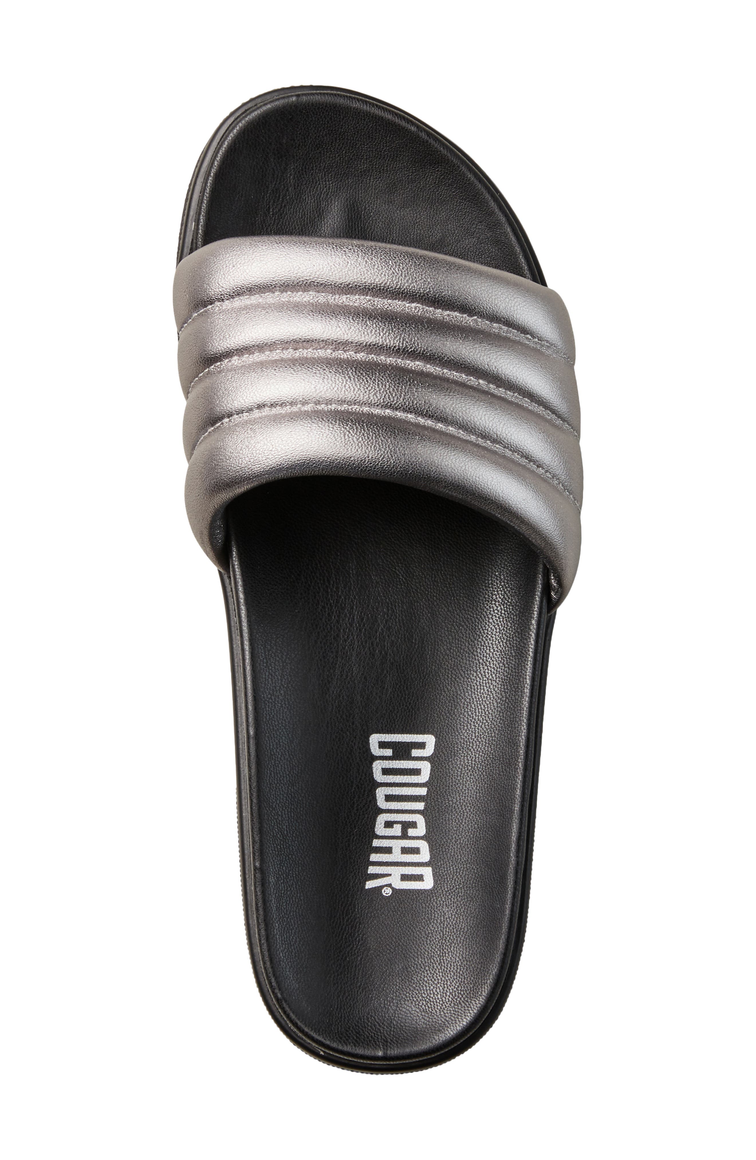 Prato Slide Sandal, Alternate, color, METALLIC SILVER LEATHER