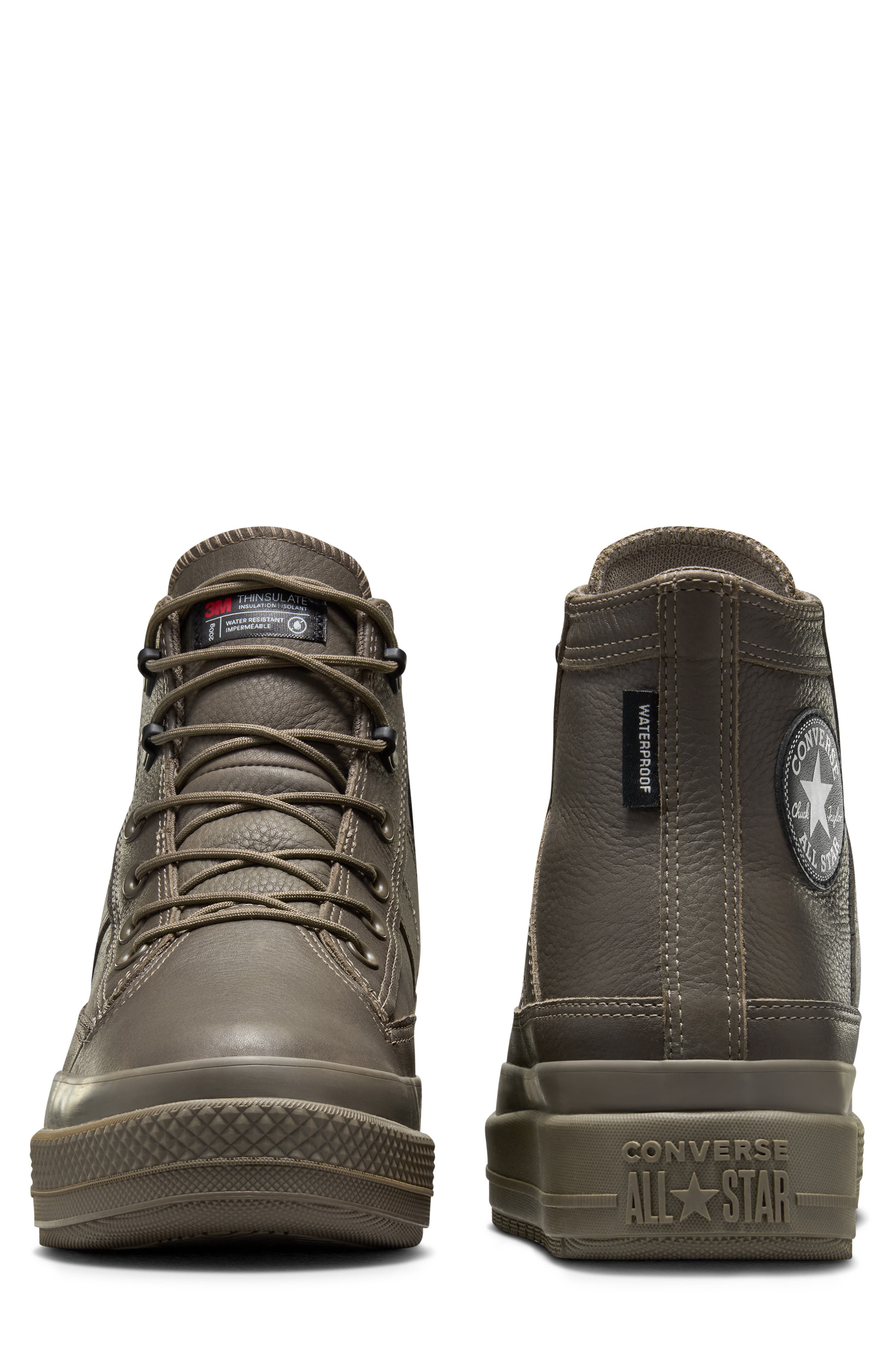 Converse Chuck Taylor<sup>®</sup> All Star<sup>®</sup> Equip Waterproof Leather Boot, Alternate, color, Truffle/ Truffle/ Black