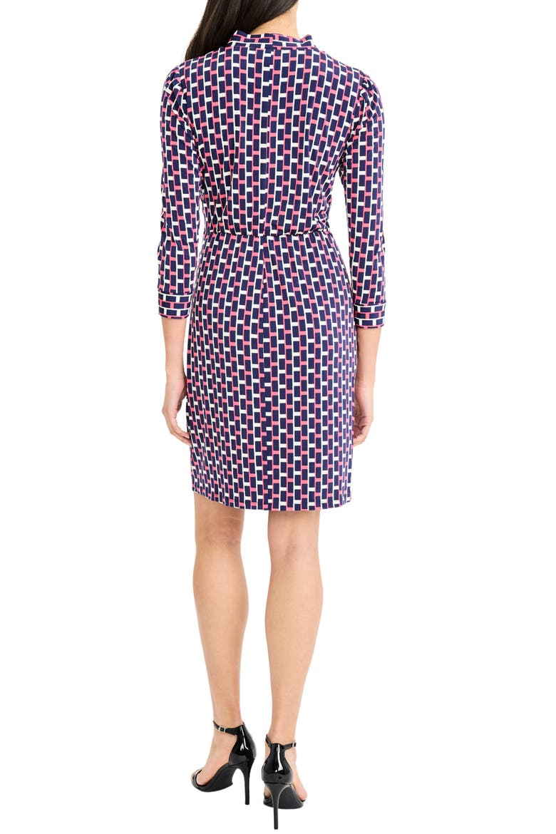 Twist Front Draped Sheath Dress, Alternate, color, PINK/ NAVY