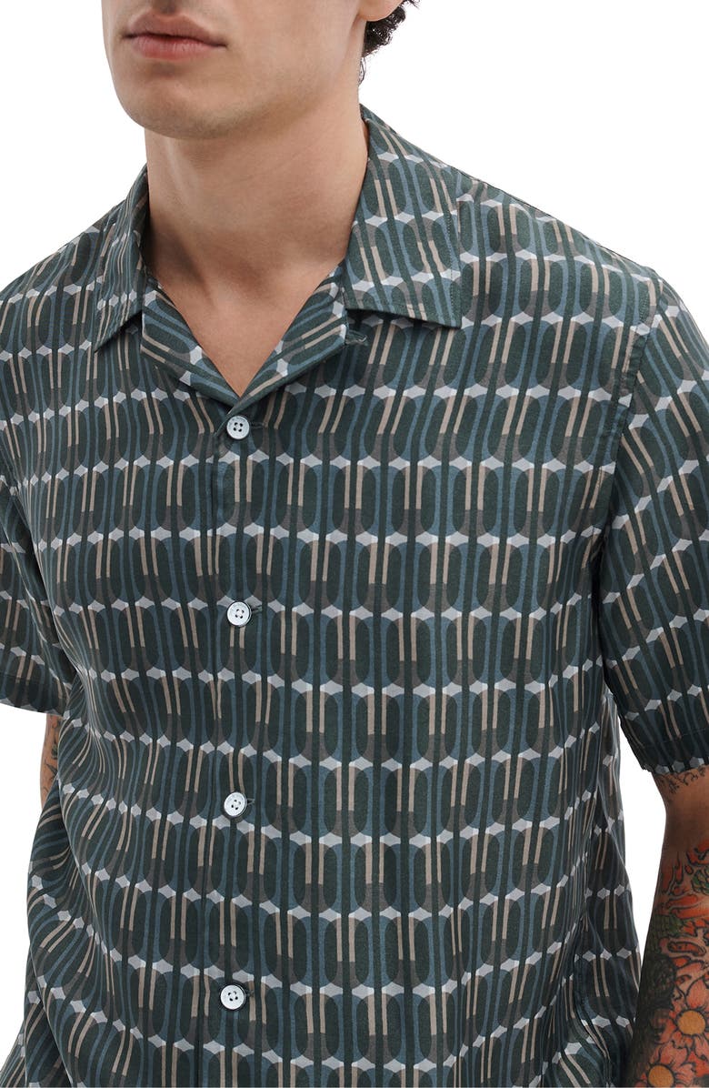 rag & bone Avery Printed Button-Up Shirt, Alternate, color, Indigo Stripe