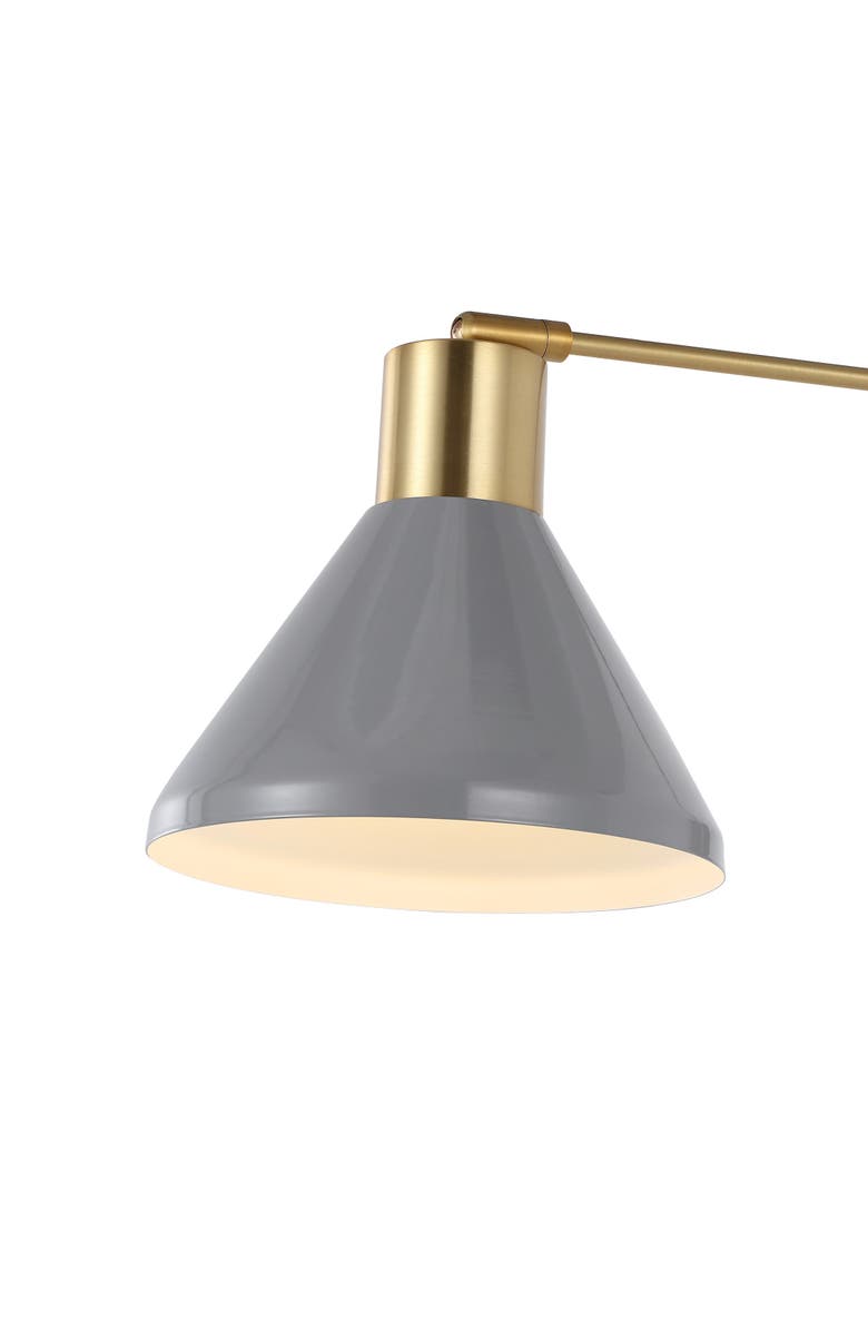 JONATHAN Y Max Swing Arm 1-Light Modern Midcentury Iron USB Charging Port LED Sconce, Alternate, color, Gray