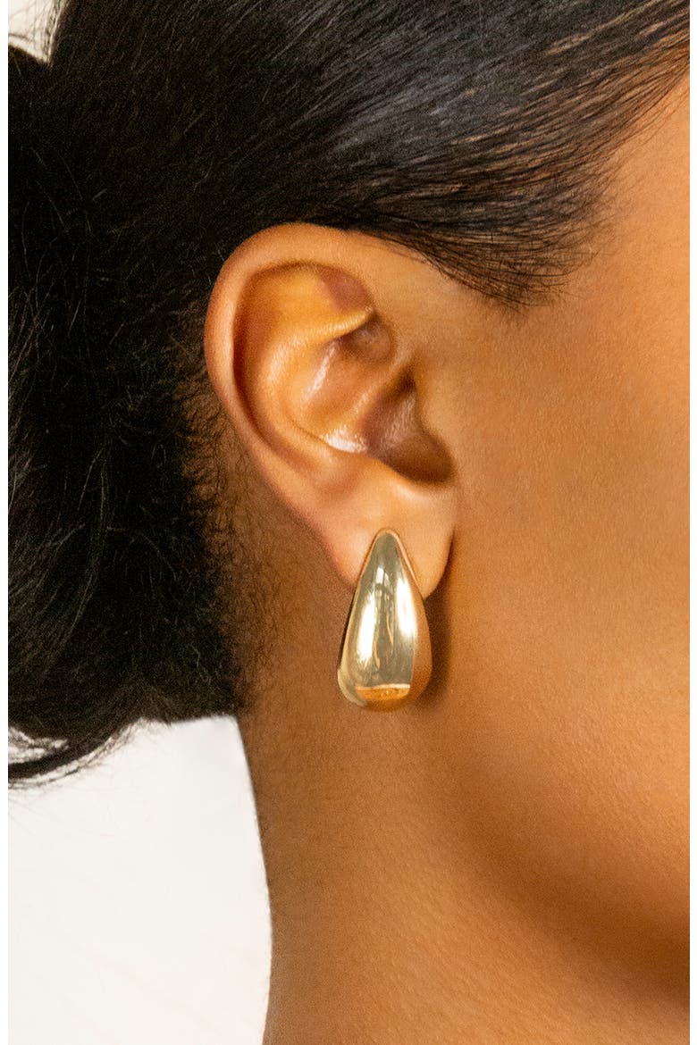 Waterproof Teardrop Earrings, Alternate, color, GOLD