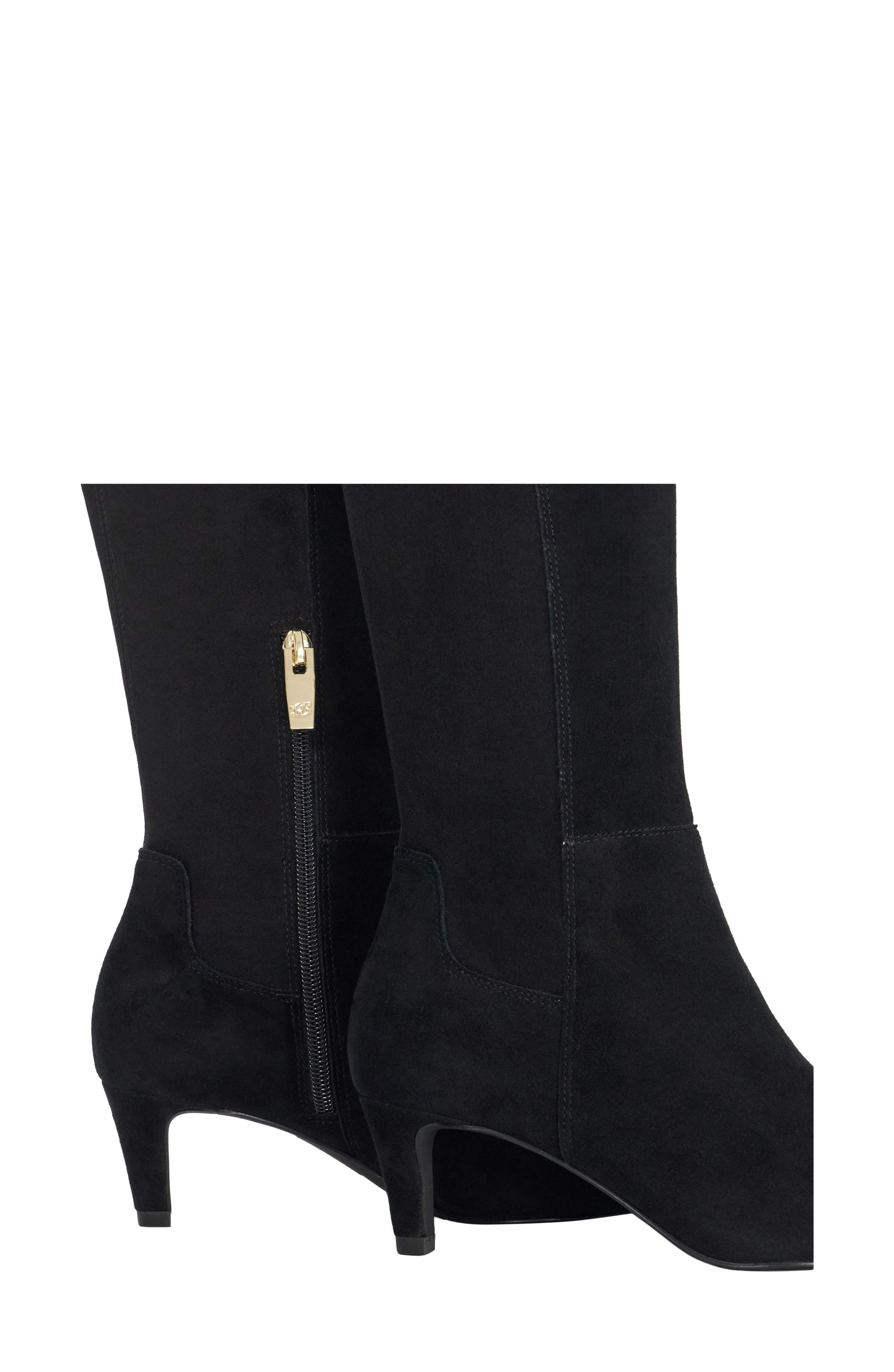 Sultry Leather Knee High Boot, Alternate, color, BLACK