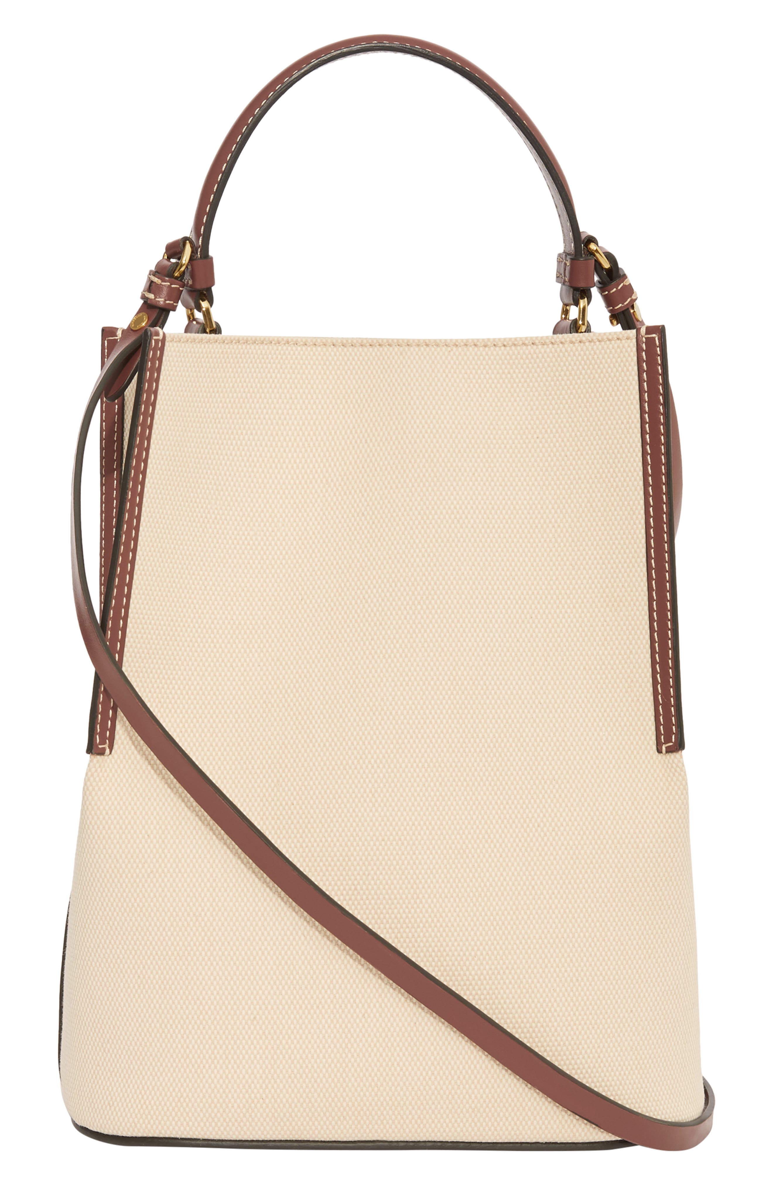 Burberry Small Peggy Logo Graphic Cotton Canvas Bucket Bag, Alternate, color, 