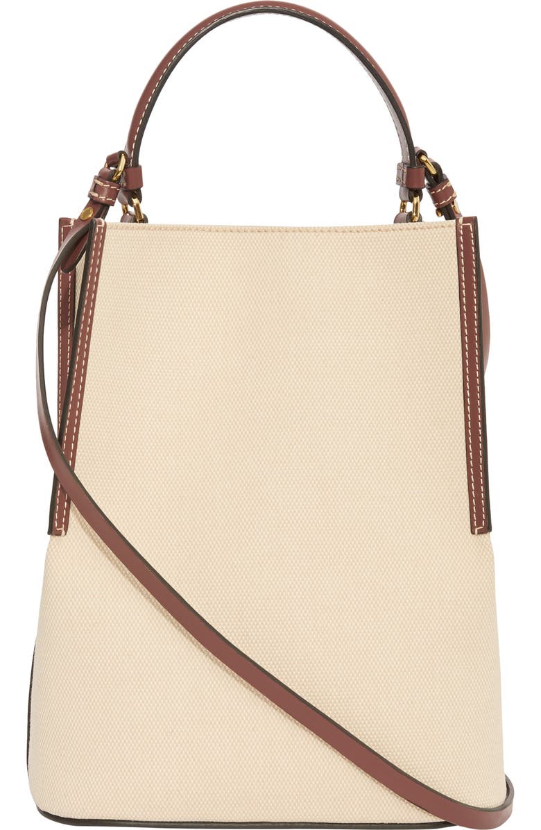 Burberry Small Peggy Logo Graphic Cotton Canvas Bucket Bag, Alternate, color,