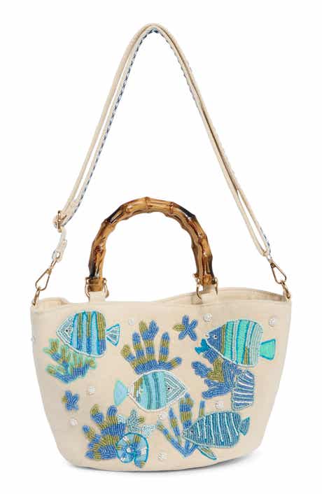 Beaded Canvas Tote Bag