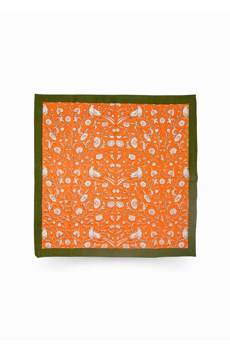 Inner Child Birds of a Feather Blockprint Napkins - Set of 4, Main, color, Orange