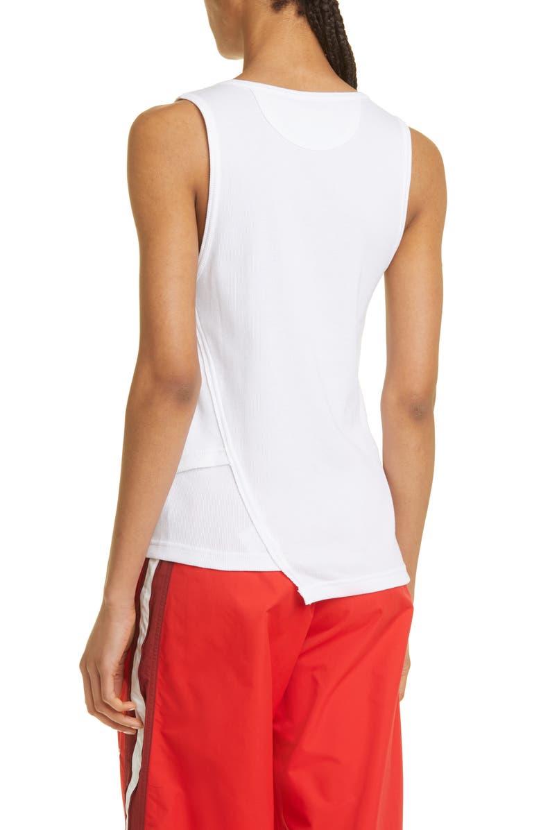 Commission Locker Layered Asymmetric Cotton Rib Tank Top, Alternate, color, Snow