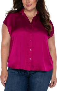 Liverpool Los Angeles Dolman Sleeve Satin Shirt
