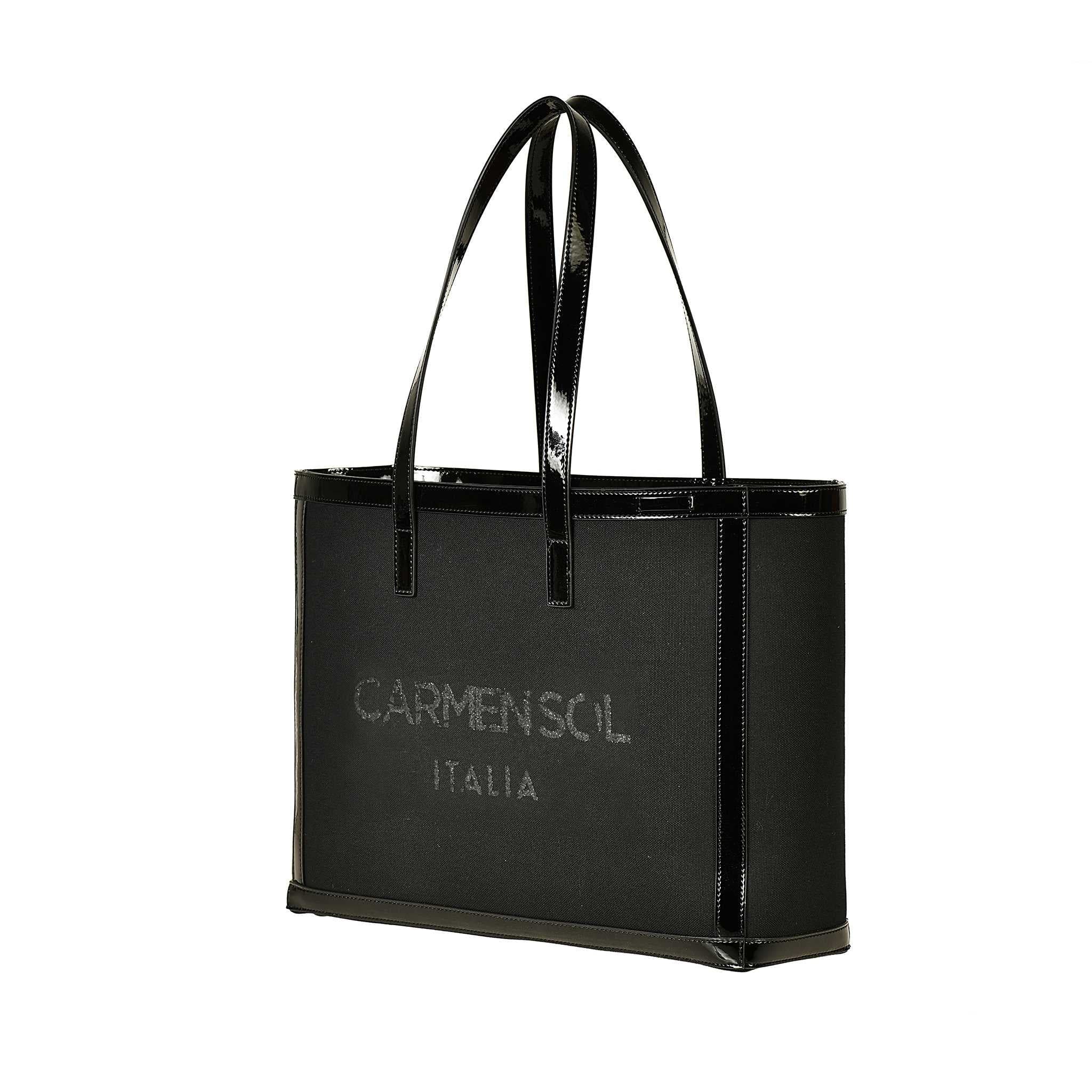 CARMEN SOL Capri Black Tote Bag, Main, color, Black