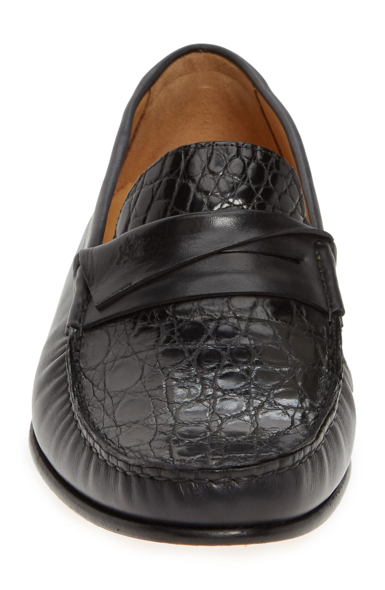 Mezlan Sica Crocodile Leather Penny Loafer, Alternate, color, 