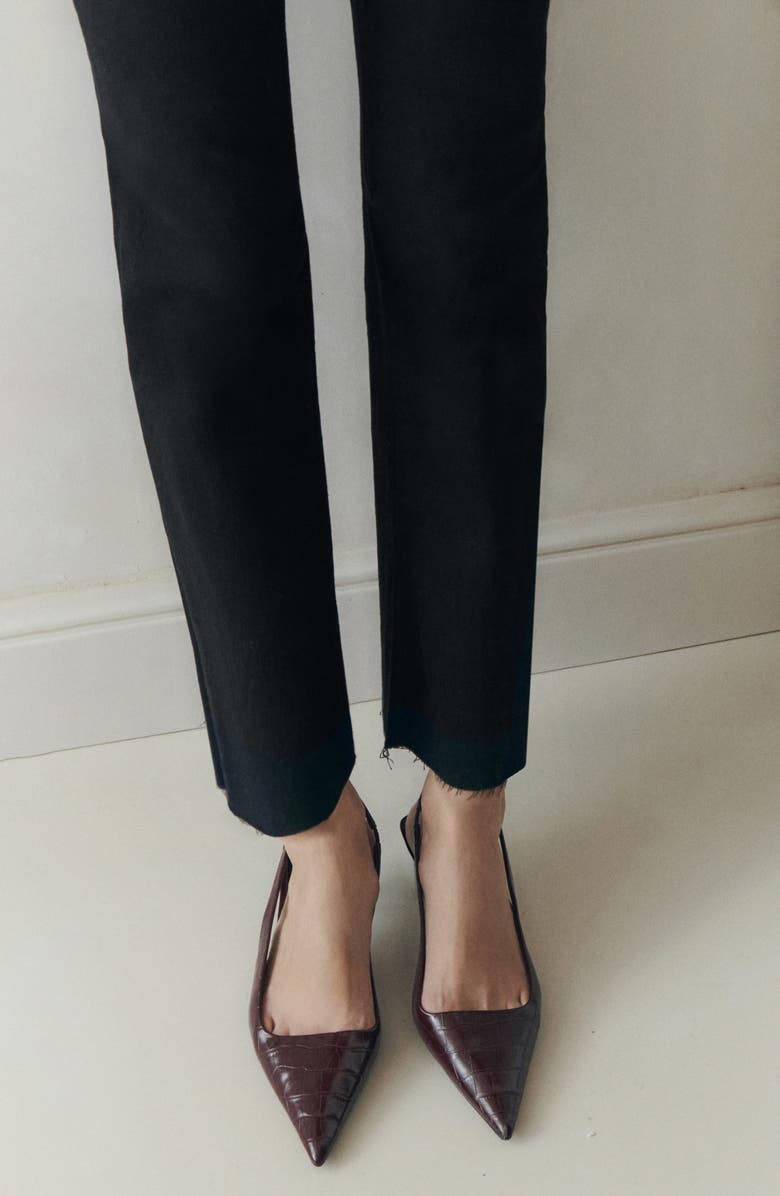 MANGO Crop Flare Maternity Jeans, Alternate, color, Black Denim