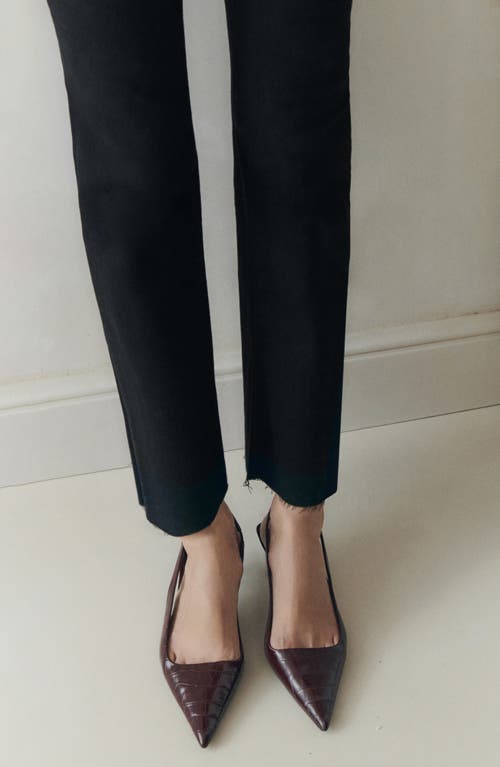 Mango Crop Flare Maternity Jeans In Black Denim