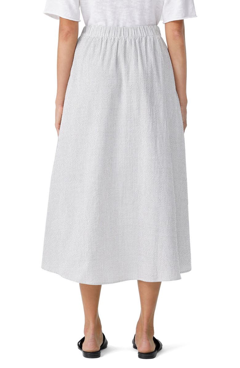 Eileen Fisher Stripe Organic Cotton A-Line Skirt, Alternate, color, 