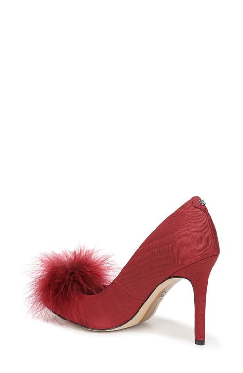 Sam Edelman Hazel Feather Embellished Pump In Red