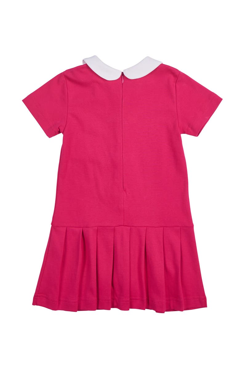 Florence Eiseman Knit Dress With Pleated Skirt And Bows, Alternate, color, Fuchsia