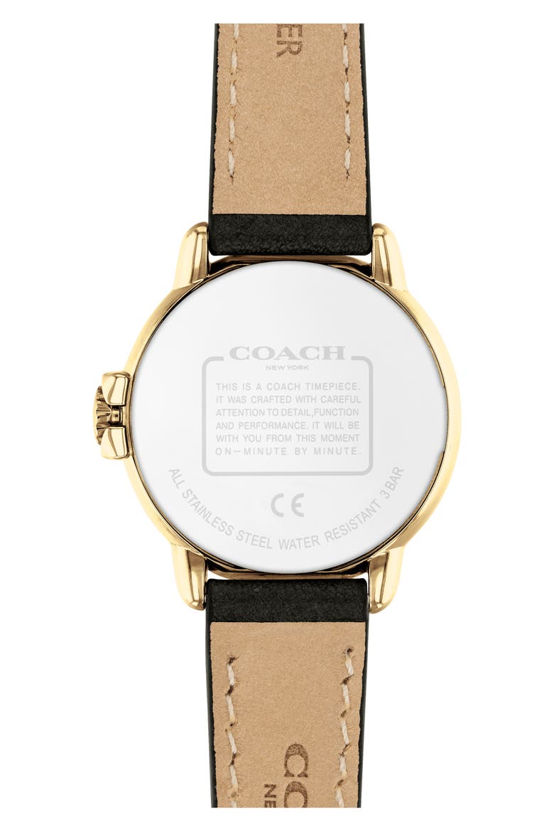 Arden Leather Strap Watch, 28mm, Alternate, color, WHITE