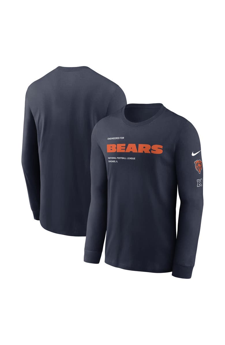 Nike Men
s Nike Navy Chicago Bears Play to Win Essential Long Sleeve T-Shirt, Main, color, 