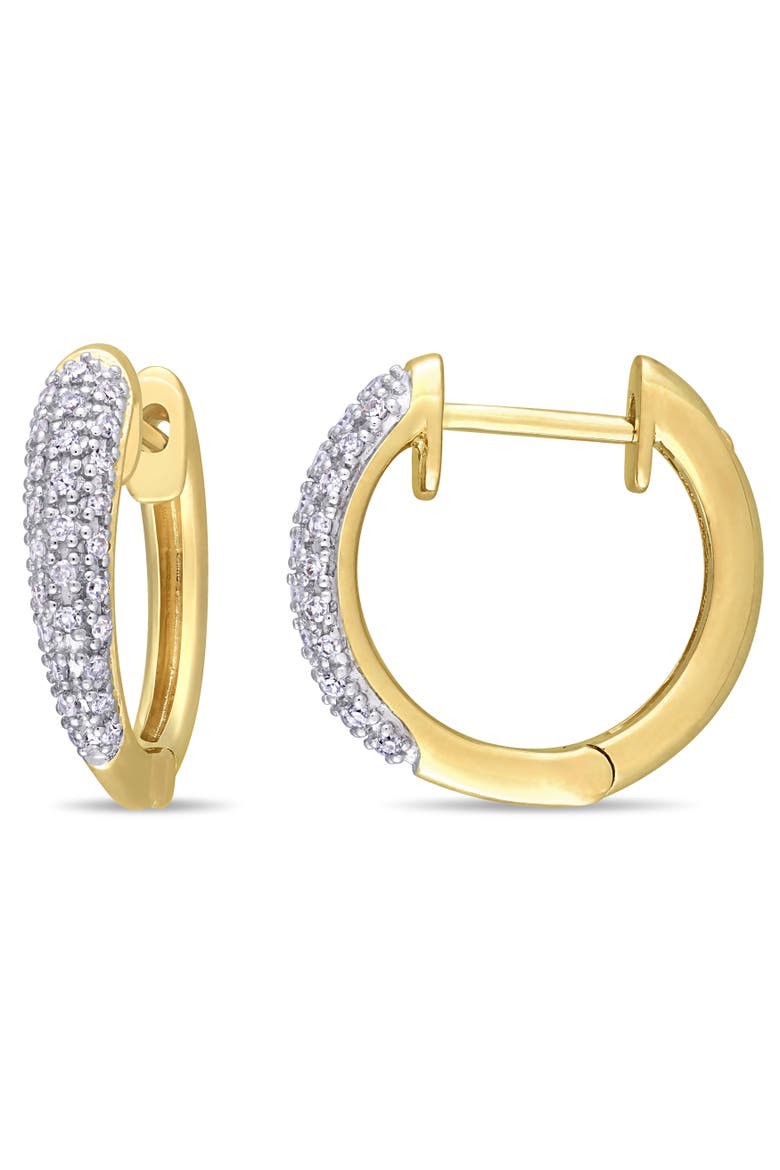 1/4 CTW Diamond Hoop Earrings 14k Gold, Main, color, Yellow Gold