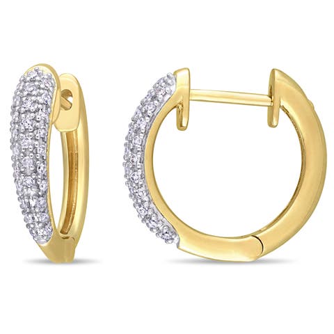 1/4 CTW Diamond Hoop Earrings 14k Gold