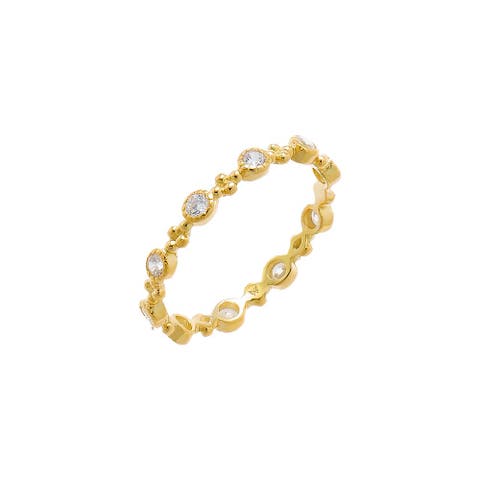 Colored X Beaded Eternity Ring