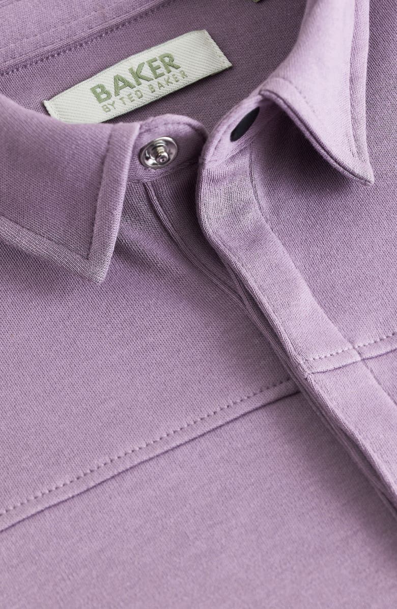 Baker by Ted Baker Kids' Long Sleeve Cotton Graphic Half Snap Polo, Alternate, color, Purple