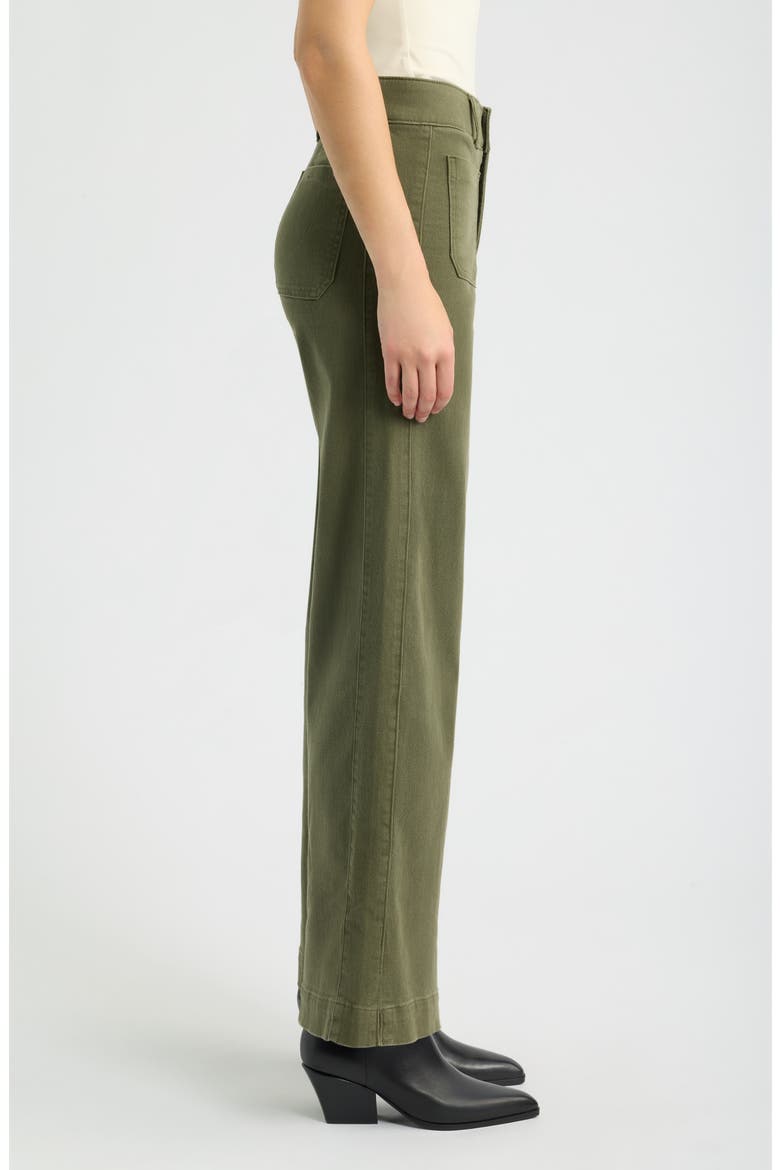 Emma Patch Pocket High Waist Wide Leg Pants, Alternate, color, FOREST MOSS