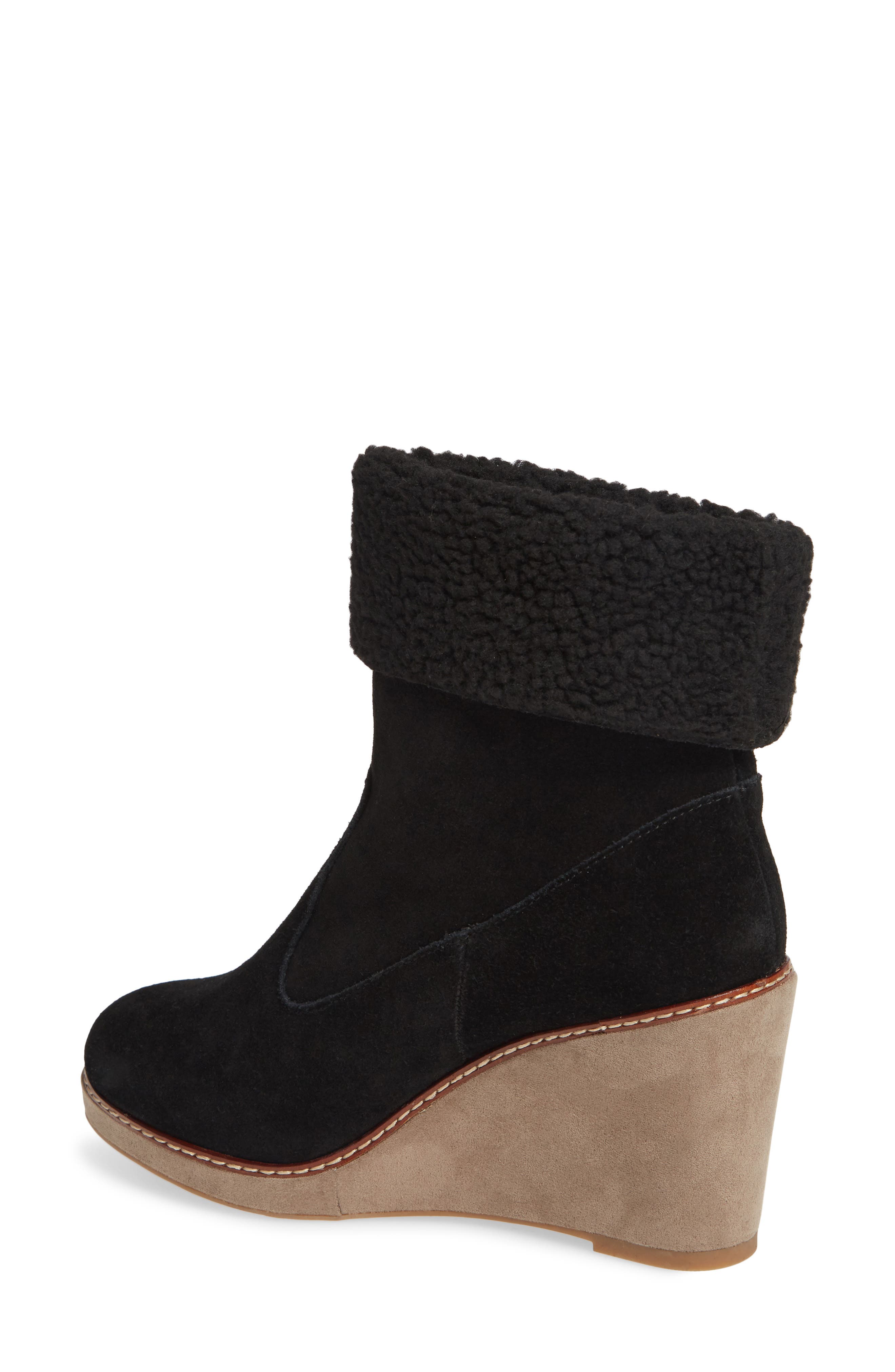 Holliston Wedge Bootie, Alternate, color, BLACK SUEDE