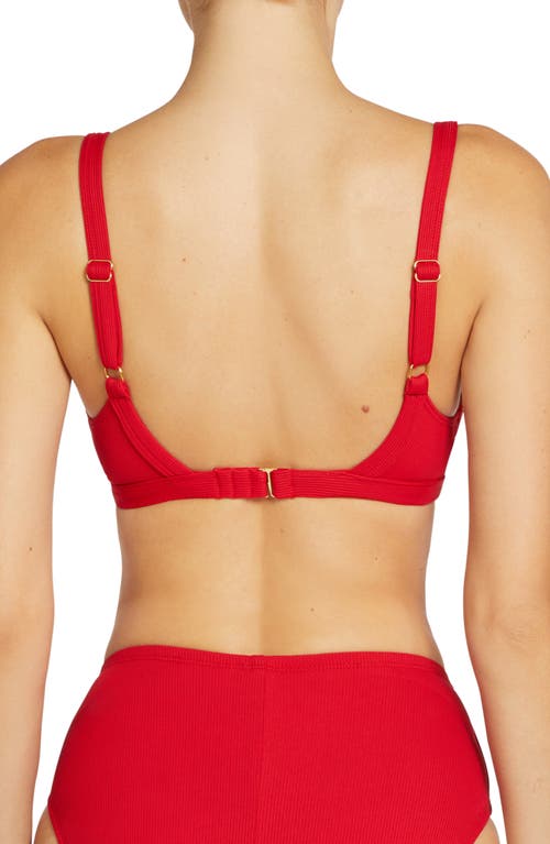 Robin Piccone Amy Triangle Bikini Top In Rhubarb