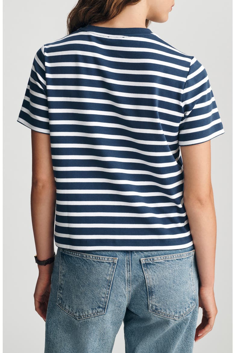 Audrey Stripe Cotton Interlock T-Shirt, Alternate, color, NAVY STRIPE