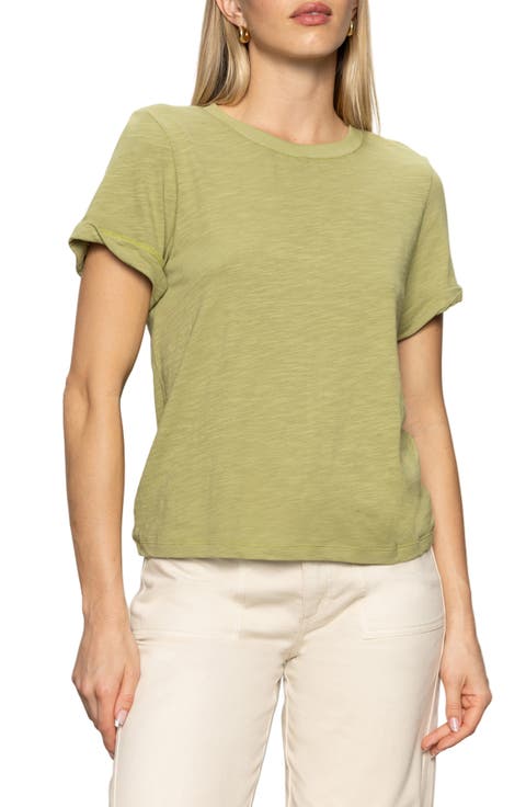 Perfect Roll Sleeve Cotton T-Shirt