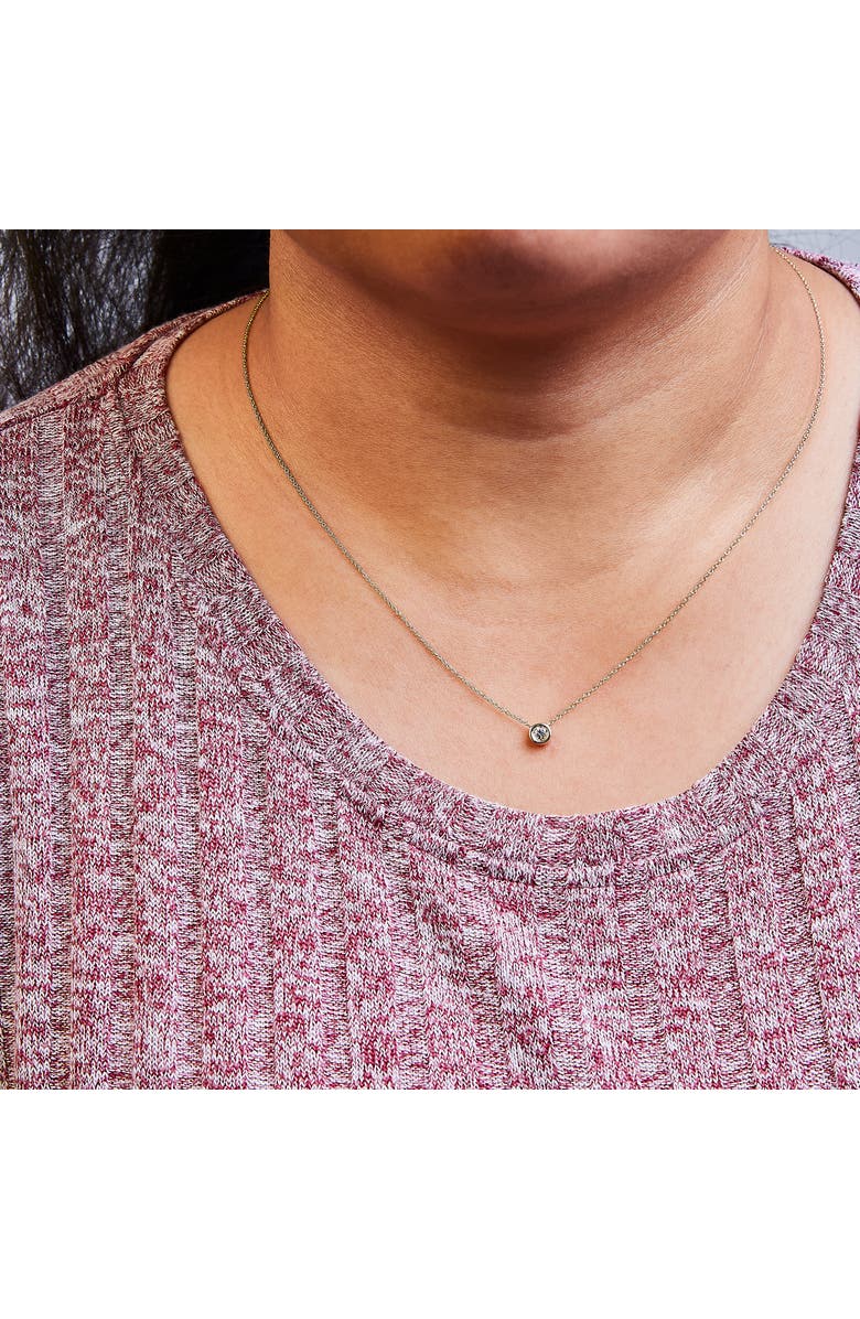 Haus of Brilliance 10K Yellow Gold 1/2 Carat Diamond Modern Bezel-Set Solitaire Pendant Necklace, Alternate, color, Yellow