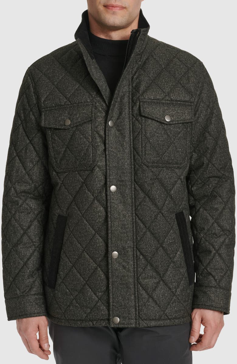 Cole Haan Signature Diamond Quilted Jacket, Main, color, Charcoal