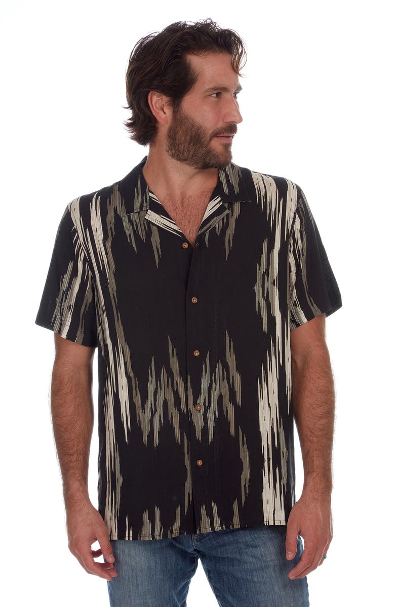 PX Ikat Slub Woven Camp Shirt, Alternate, color,